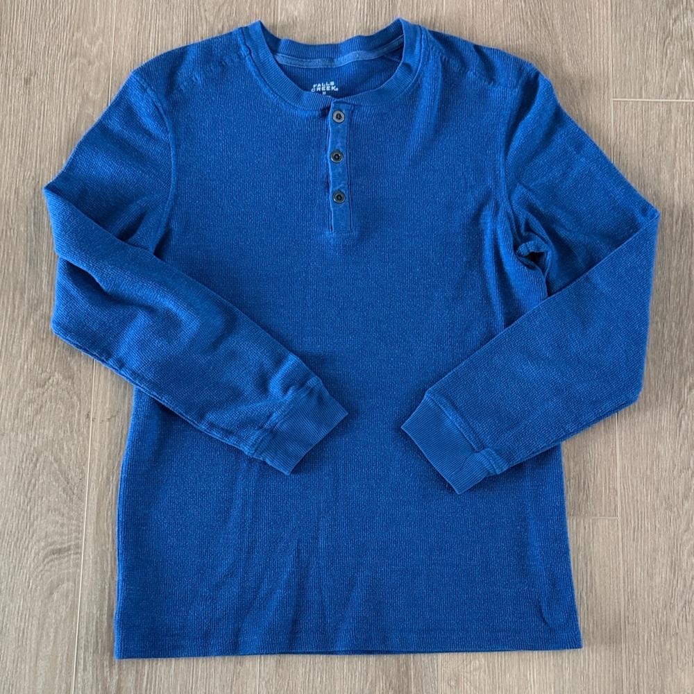 Falls Creek Ribbed Knit Top in Blue